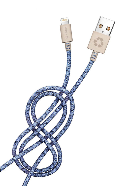 Bleu iPhone Lightning cable · 2 meter · Made of recycled fishing nets ...